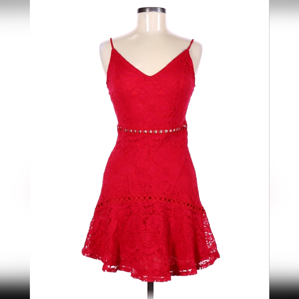 Miami Red Lace Mini Dress